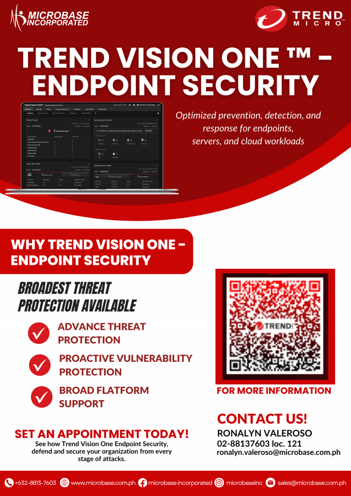 TREND VISION ONE™ - ENDPOINT SECURITY - Microbase Inc.